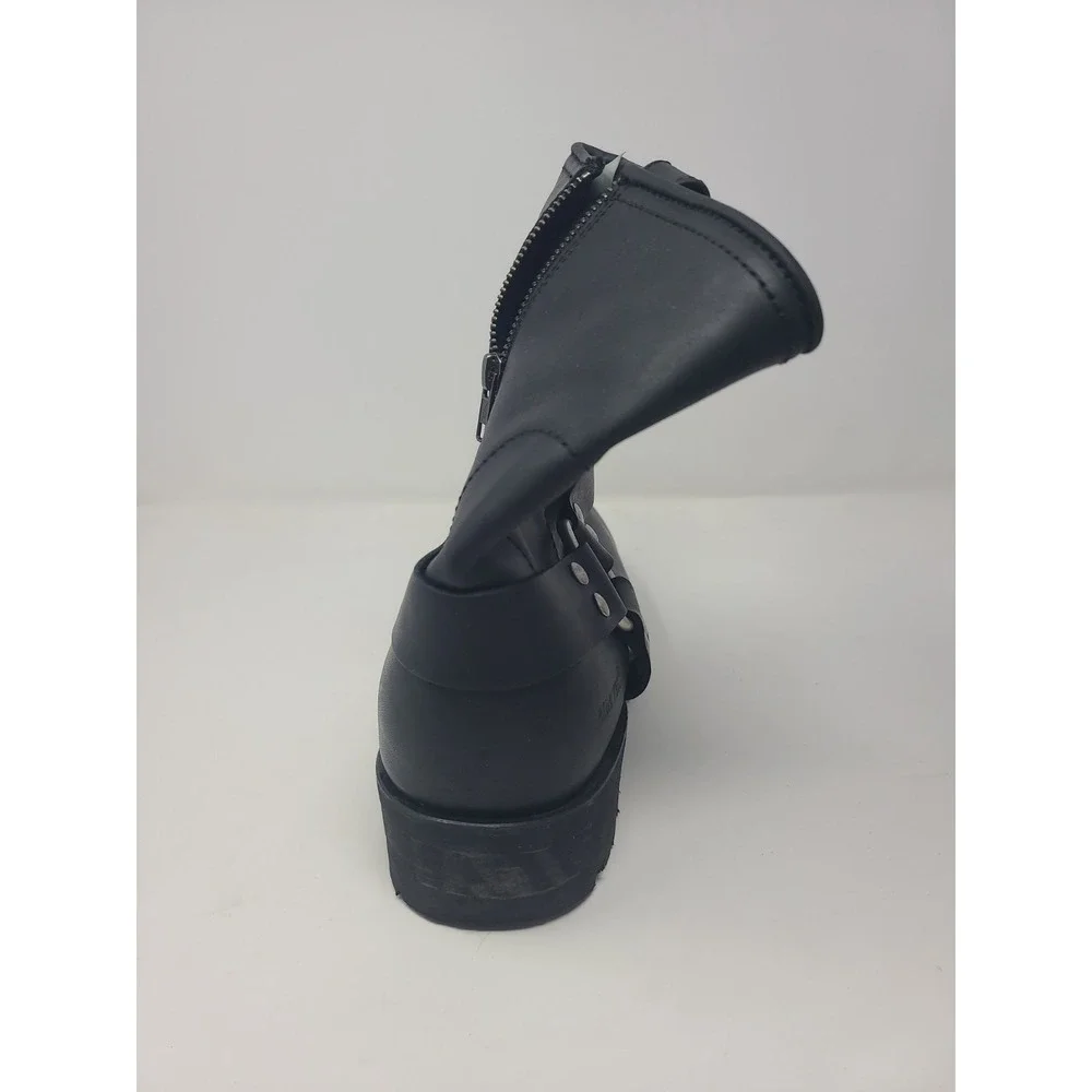 Men's Ride Tec Black Leather Harness Motorcycle Boots Size 11